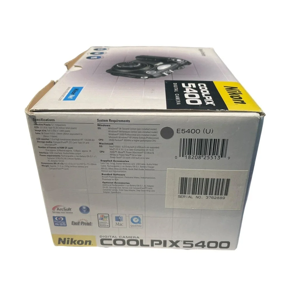 Nikon COOLPIX 5400 5.1MP Digital Camera - Black (battery not Charging)‎